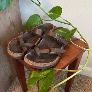 Metallic brown Birkenstock sandals